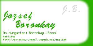 jozsef boronkay business card